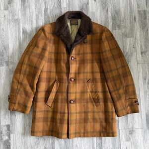 Pendleton Woolen Mill Vintage Rancher Jacket Tan Plaid Men's Pea Coat